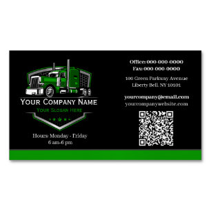 Professional Trucking Hauling Company QR Code Magnetic Business Card
