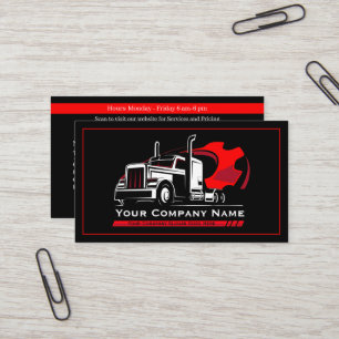 Professional Trucking Hauling Company Repair Business Card