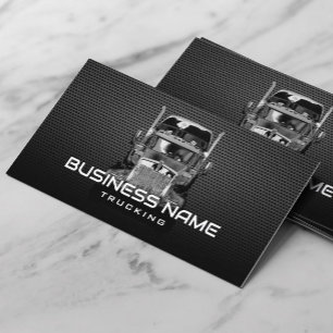 Professional Trucking Semi Truck Black Metal Business Card