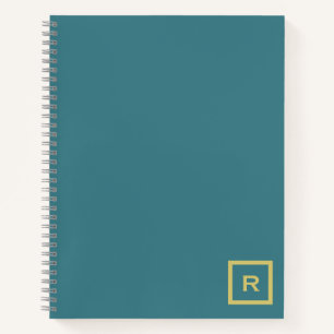 Professional Turquoise Solid Colour Plain Initial  Notebook