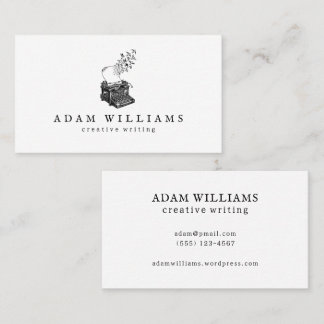 Professional Typewriter Black and White Business Card