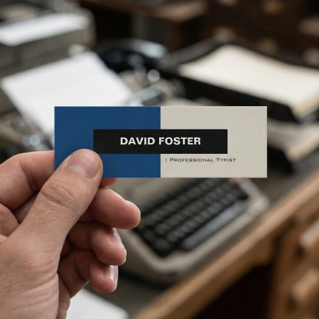 Professional Typist - Simple Elegant Stylish Mini Business Card (Creator Uploaded)