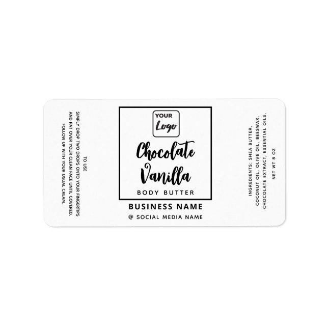 Professional typography black white logo product   label (Front)