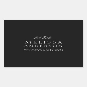Professional Typography Elegant Black Rectangular Sticker