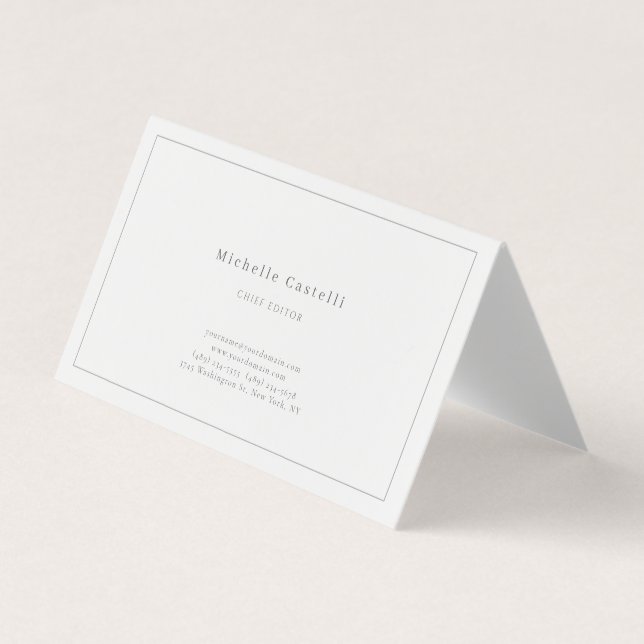 Professional Unique Classical Plain Black White Business Card (Front)
