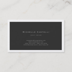 Professional Unique Classical Plain Black White Business Card