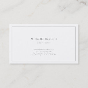 Professional Unique Classical Plain Black White Business Card