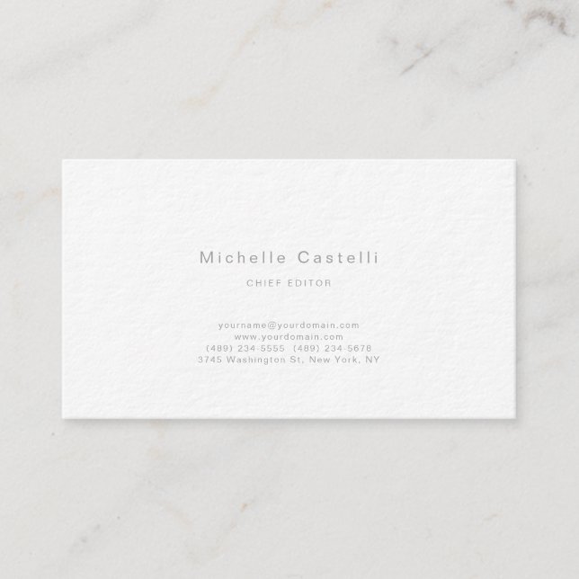 Professional Unique Classical Plain Black White Business Card (Front)