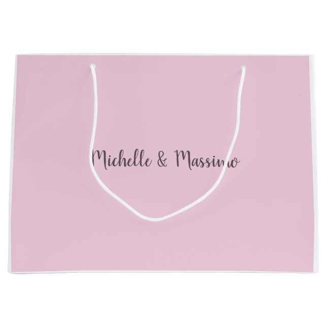 Professional Unique Classical Plain Couple Names Large Gift Bag (Front)