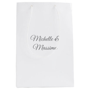 Professional Unique Classical Plain Couple Names Medium Gift Bag