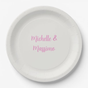 Professional Unique Classical Plain Couple Names Paper Plate
