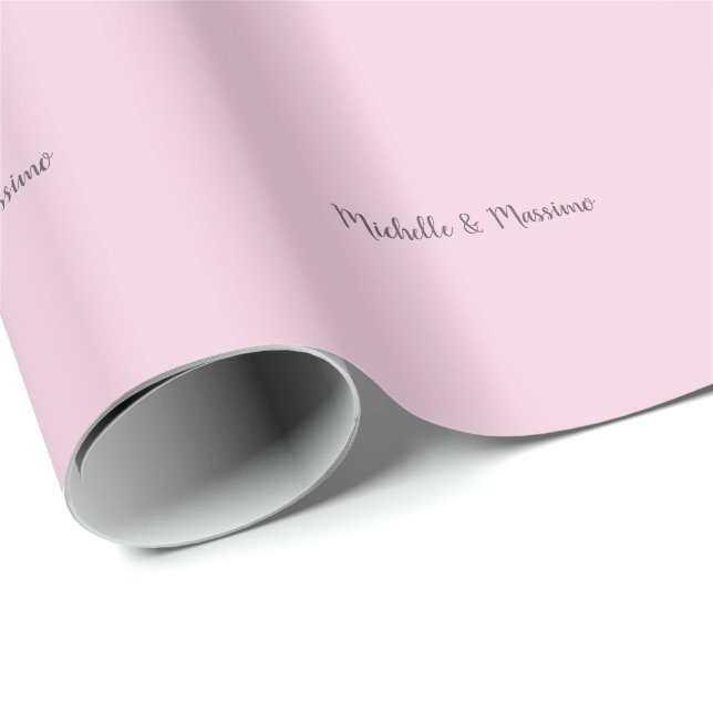 Professional Unique Classical Plain Couple Names Wrapping Paper (Roll Corner)