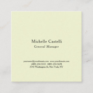 Professional Unique Classical Plain Square Business Card