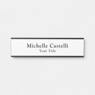 Professional Unique Classical Simple Black White Door Sign