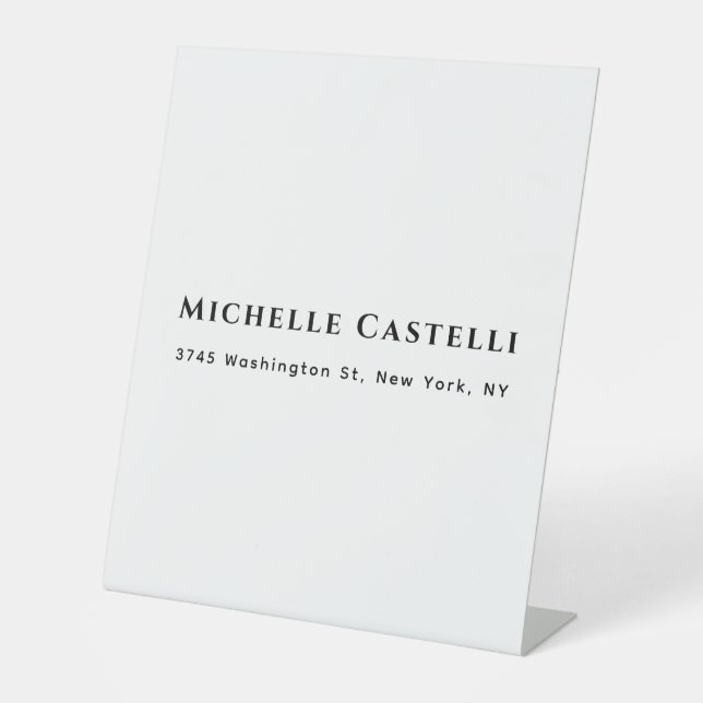 Professional Unique Classical Simple Black & White Pedestal Sign (Front)