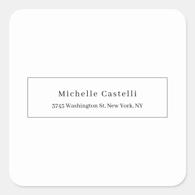 Professional Unique Classical Simple Black & White Square Sticker (Front)