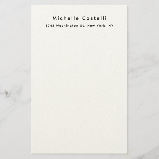 Professional Unique Classical Simple Black & White Stationery (Front)