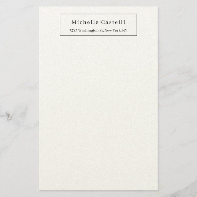 Professional Unique Classical Simple Black & White Stationery (Front)