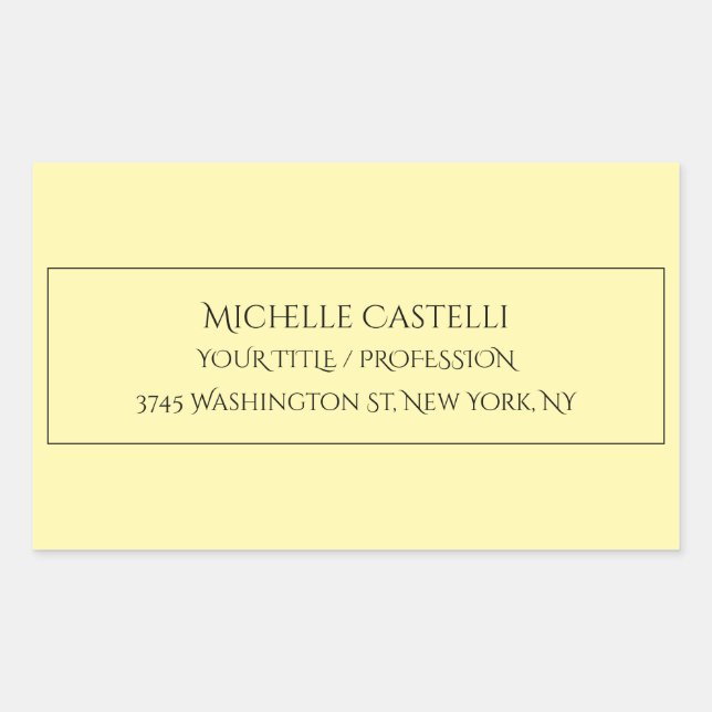 Professional Unique Classical Simple Cream Color Rectangular Sticker (Front)