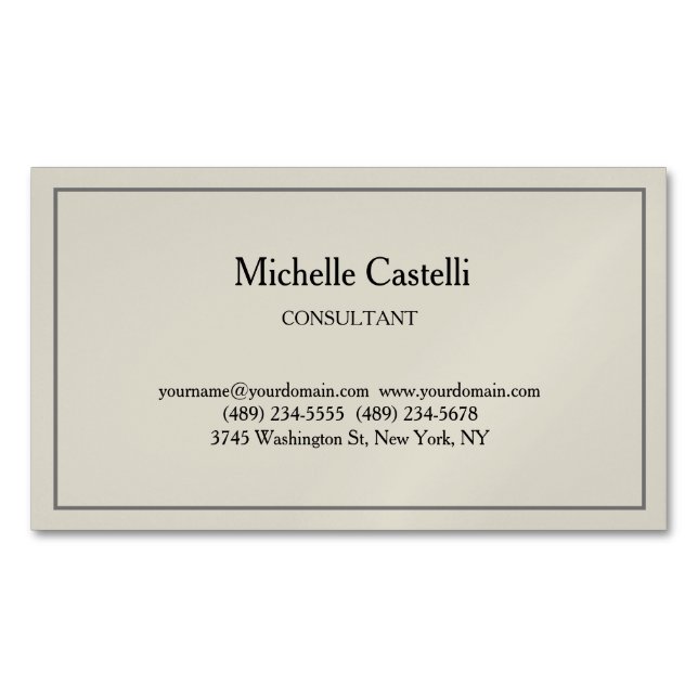 Professional Unique Classical Simple Magnetic Business Card (Front)