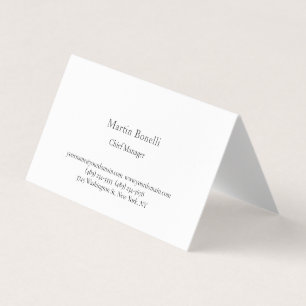 Professional Unique Classical Simple White Plain Business Card