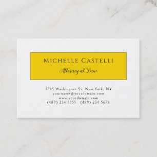 Professional Unique Classical Simple Yellow White Business Card