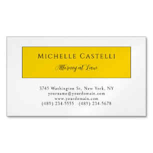 Professional Unique Classical Simple Yellow White Magnetic Business Card