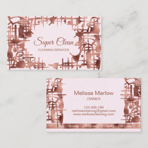 Professional Unique Maid House Cleaning Services Business Card