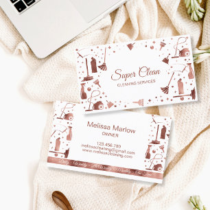 Professional Unique Maid House Cleaning Services Business Card