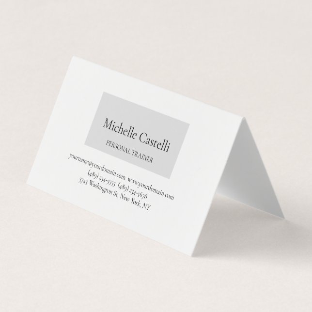 Professional Unique Minimalist Plain Business Card (Front)