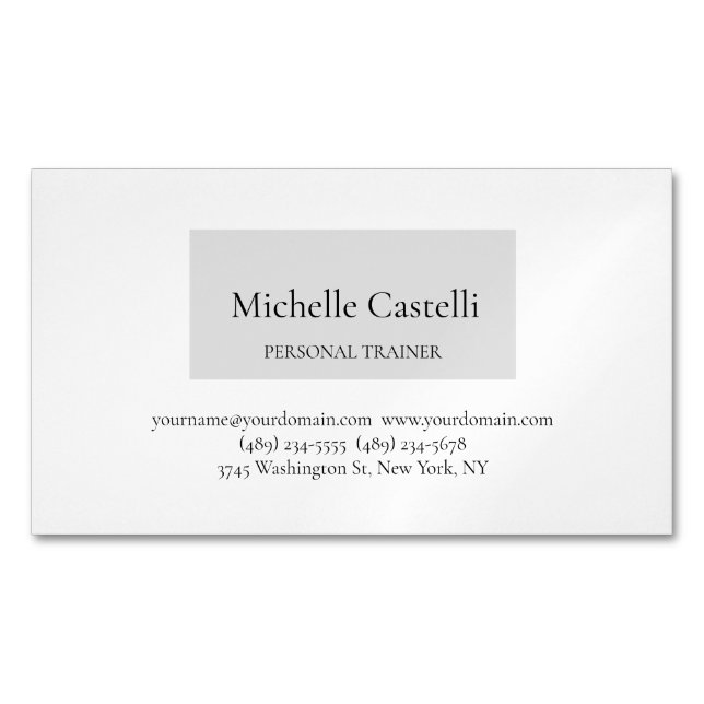 Professional Unique Minimalist Plain Magnetic Business Card (Front)