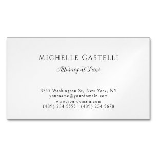 Professional Unique Minimalist Simple Black White Magnetic Business Card