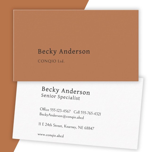 Professional Universal Copper Brown Two Tone Business Card (Creator Uploaded)