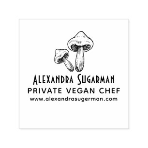 Professional Vegan Chef Mushrooms Business Logo 1 Self-inking Stamp