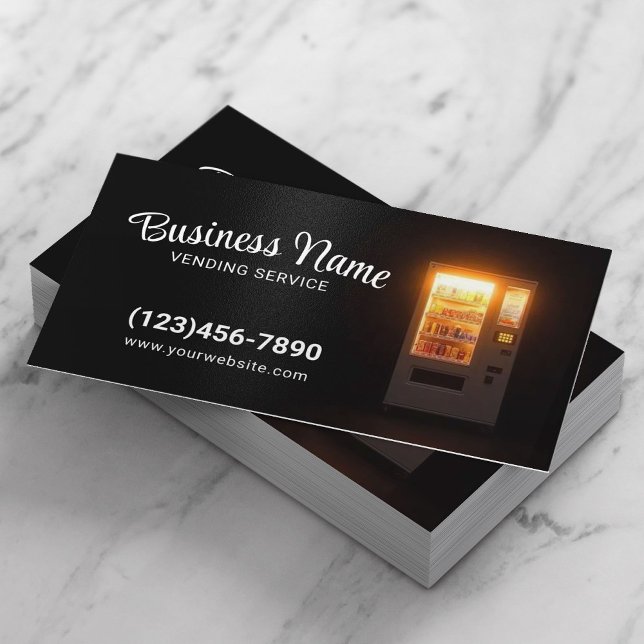 Professional Vending Machine Service Black Business Card (Creator Uploaded)