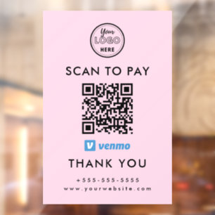 Professional Venmo QR Code Scan to Pay Logo Pink