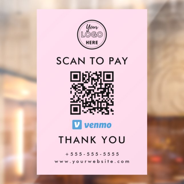 Professional Venmo QR Code Scan to Pay Logo Pink (Sheet 2)