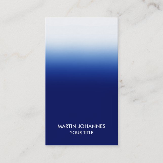 Professional Vertical Elegant Blue Business Card (Front)