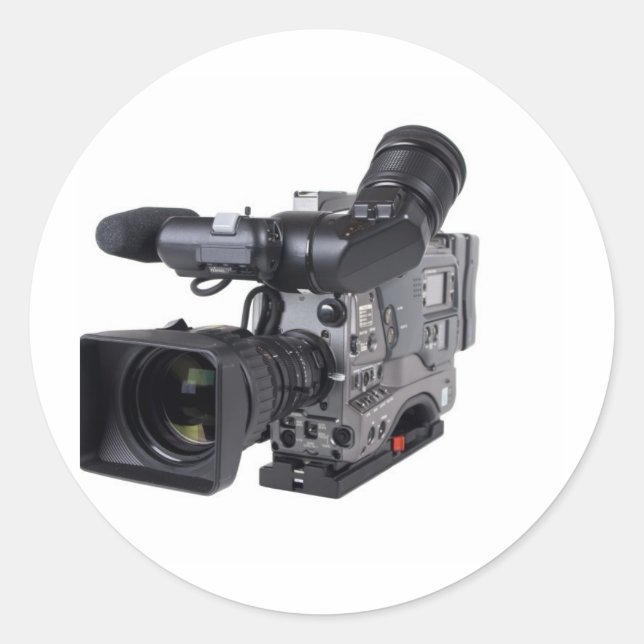 professional video camera classic round sticker (Front)