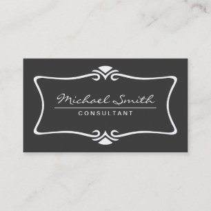 Professional Vintage Art Deco Elegant Black Business Card