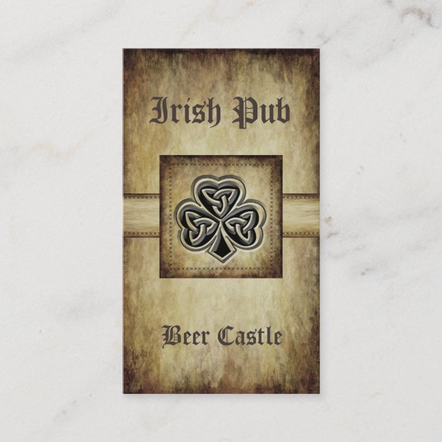 Professional vintage grunge Irish lucky shamrock Business Card (Front)