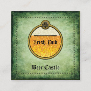 Professional vintage Irish Pub beer logo Square Business Card