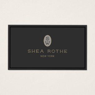 Professional Vintage Monogram Elegant Black
