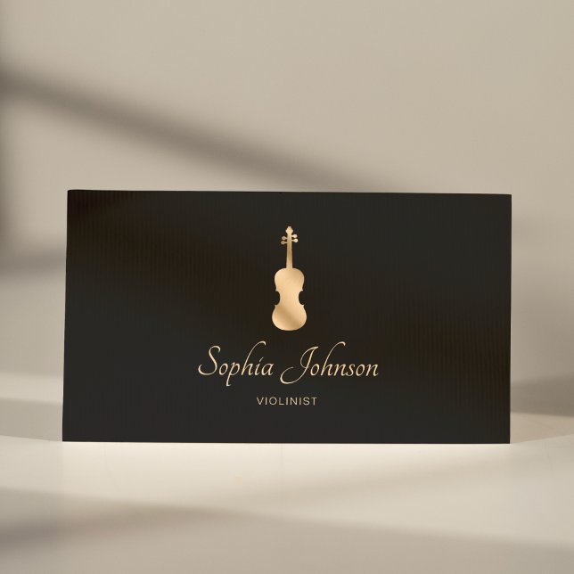 Professional Violinist Gold Elegant Business Card (Creator Uploaded)