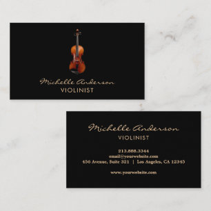 Professional Violinist Violin musical Black Gold Business Card