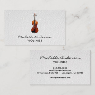 Professional Violinist Violin musical Black White  Business Card