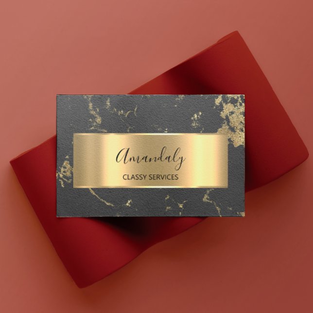 Professional VIP Gold Abstract Marble Grey Grey Business Card (Creator Uploaded)