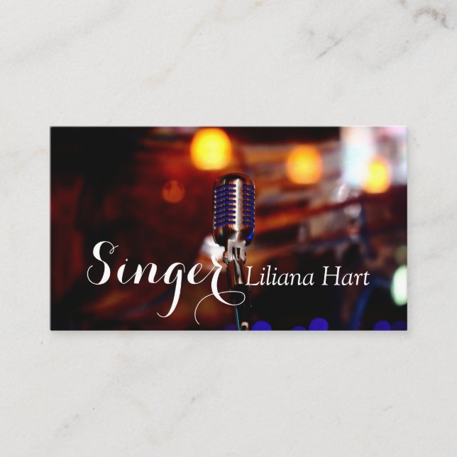 Professional Vocalist, Singer, Music Business Card (Front)