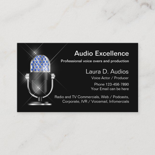 Professional Voice Actor Business Cards (Front)