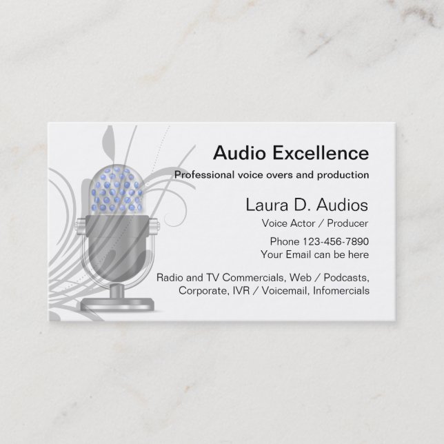 Professional Voice Actor Business Cards (Front)